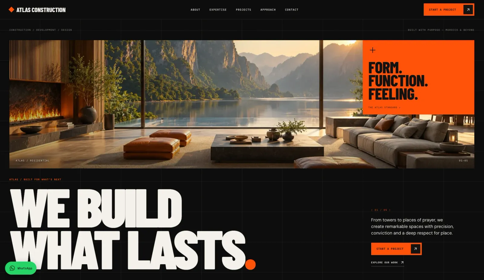 ATLAS CONSTRUCTION architectural development and luxury landmark construction platform — light mode