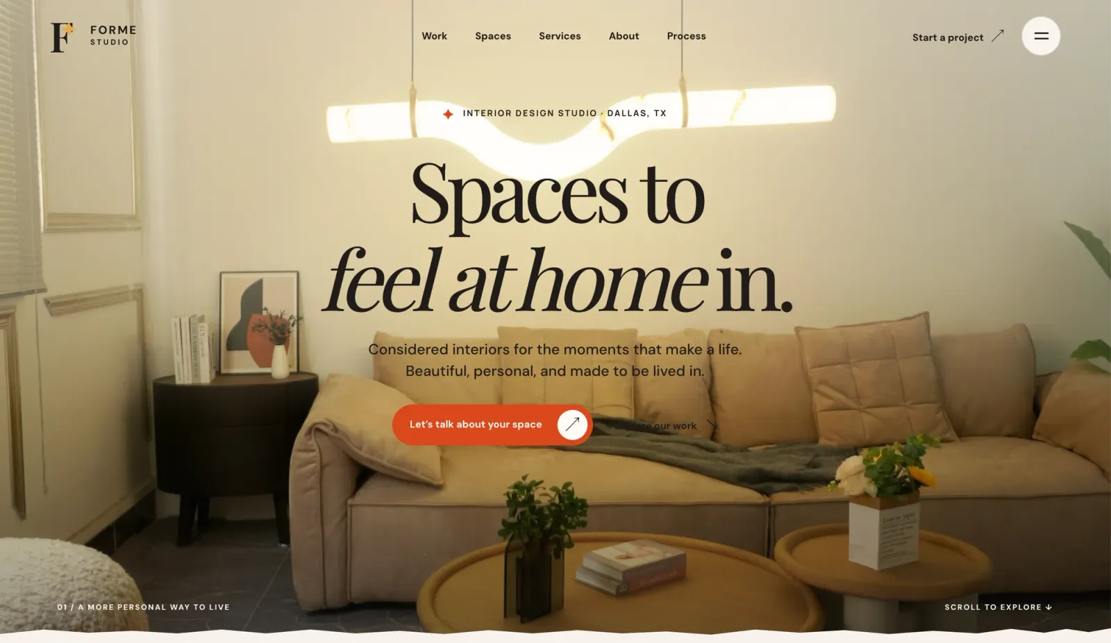 FORME STUDIO interior design and residential spatial architecture platform — light mode