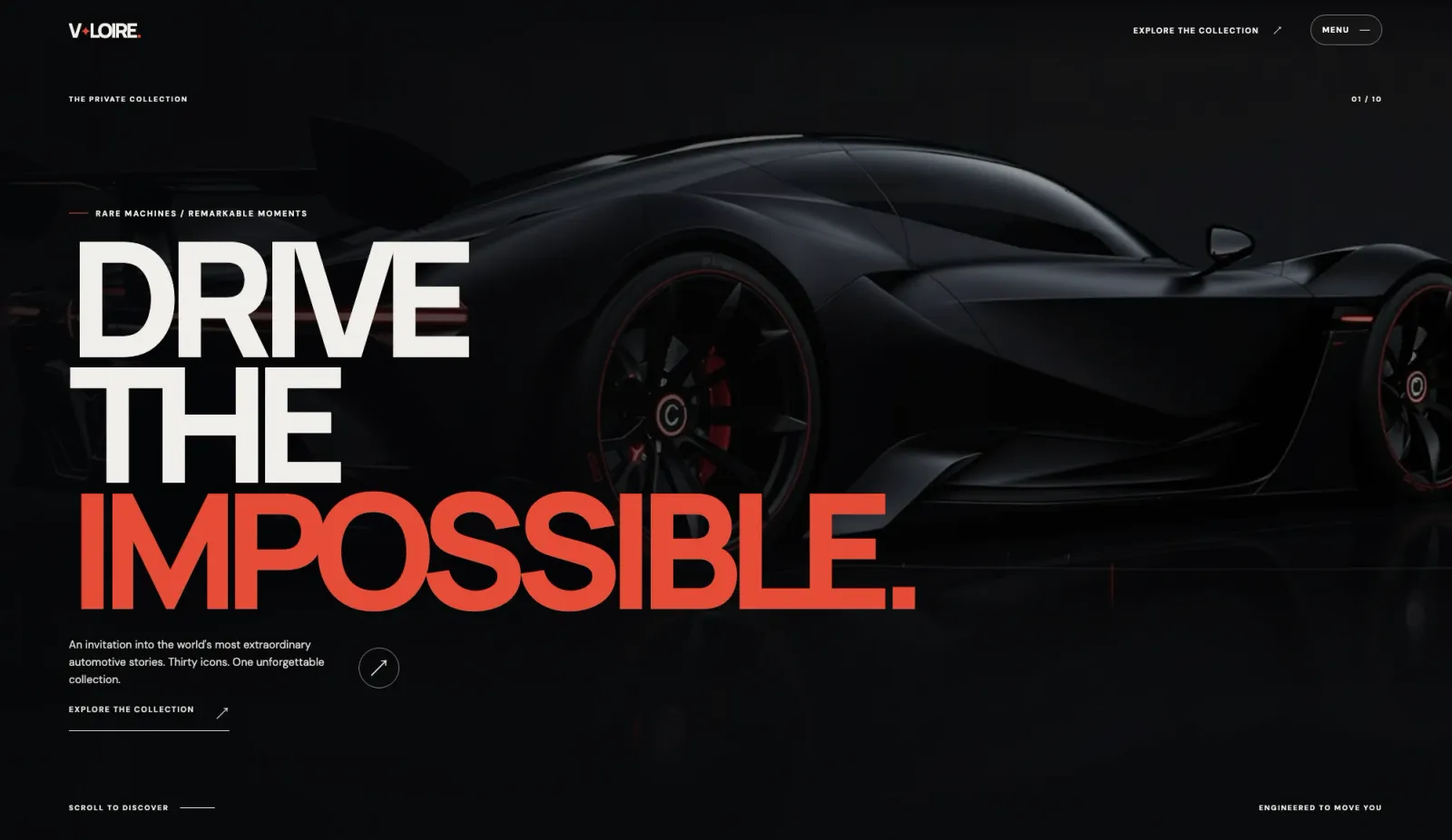 VELOIRE private automotive collection and luxury rental concierge platform — light mode