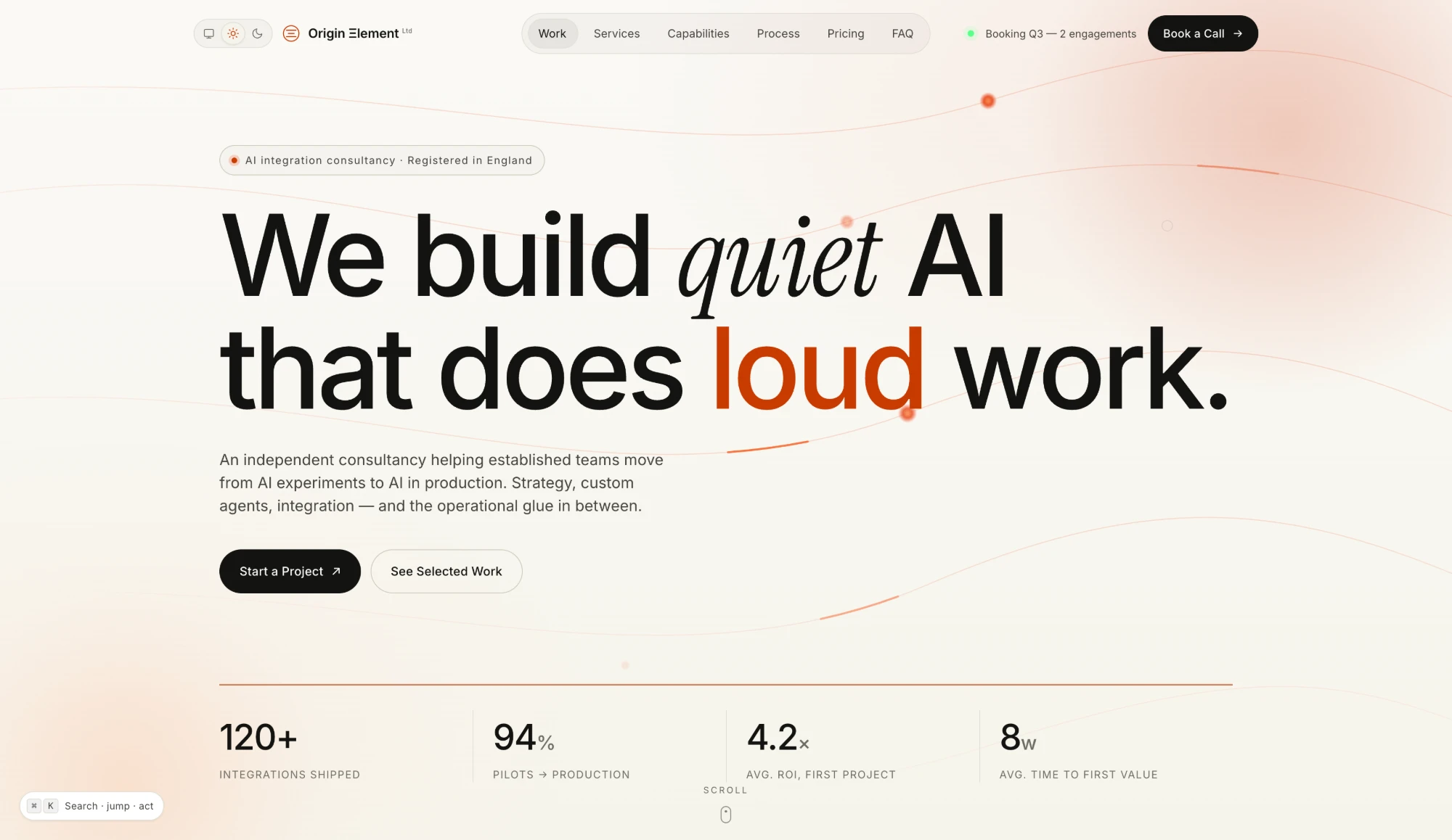 Origin Element — light mode